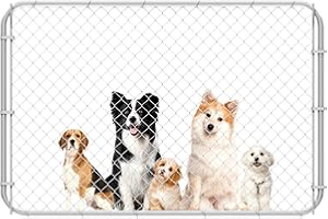 Kicari 72x48in Chain Link Fence Gate, Anti-Rust Galvanized Garden Fence Gate Kit, Adjustable Outdoor Fence Gate for 2.2–6ft Openings with Round Corner Frame for Yard, Patio & Entry