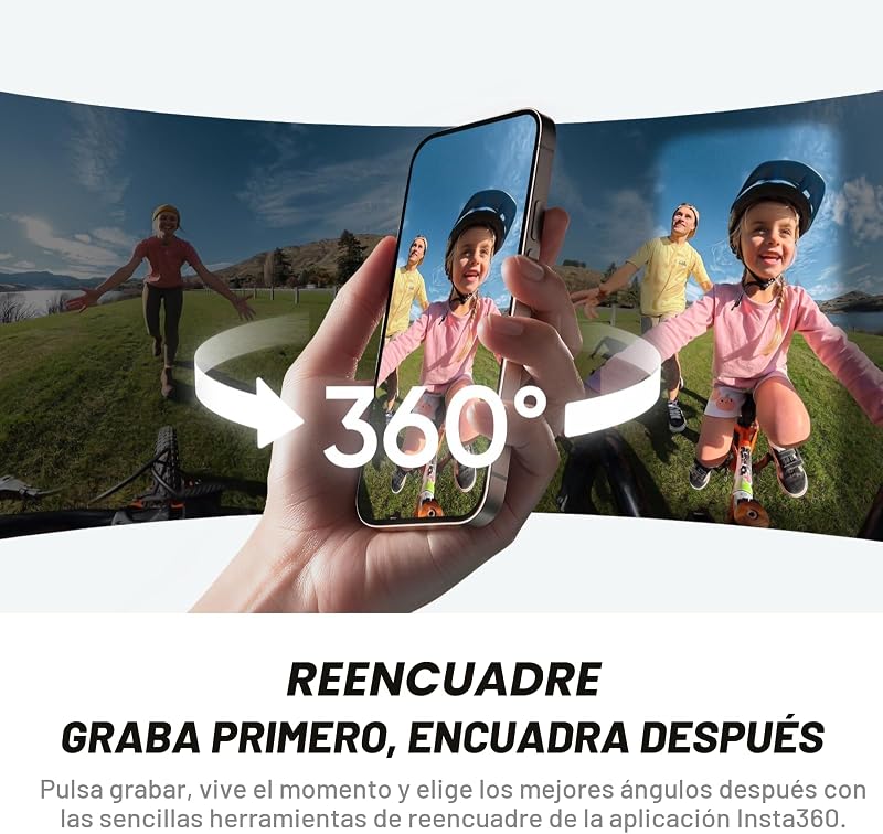 X4 Air Graphite Black Beginner's Pack - Câmara de 165 g com resolução 8K e 360°, Efeito Invisible Selfie Stick, Lentes Substituíveis, Gravação Primeiro e Enquadramento Depois, À Prova de Vento