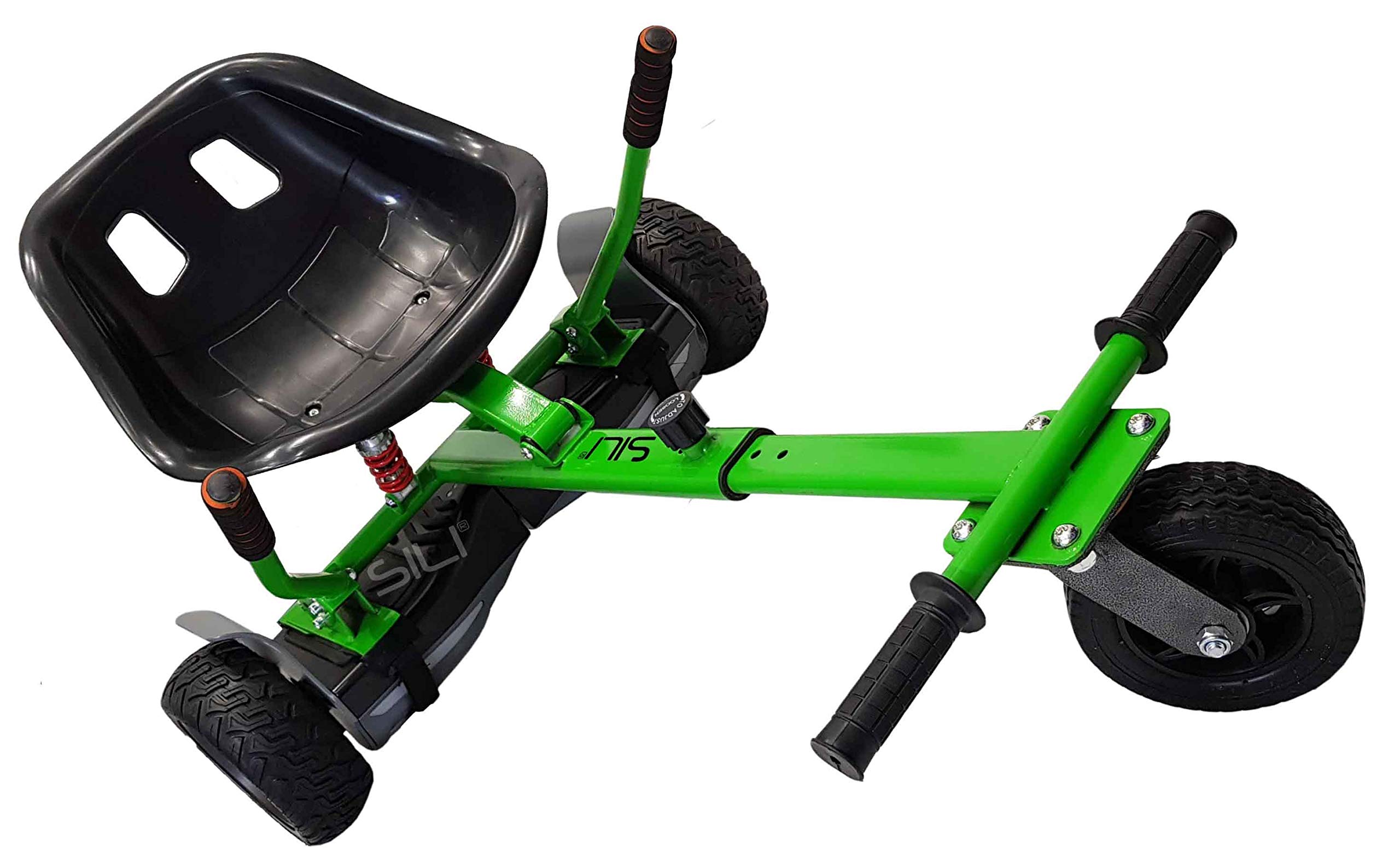 SILI® Off Road Suspension HoverKart for 2 Wheel Self Balance Scooter, Improved Design with Suspension Under Seat (GREEN)