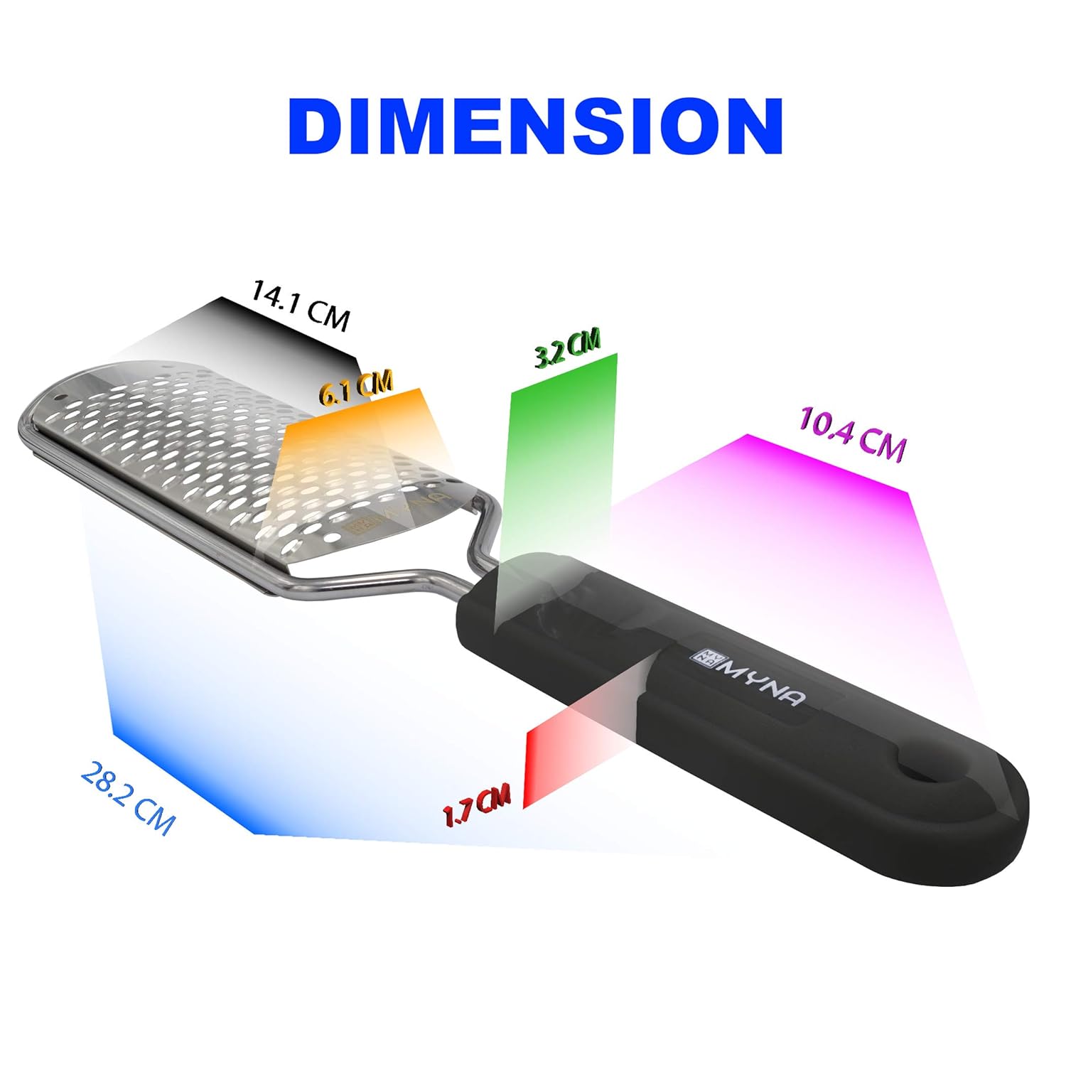 Stainless Steel Callus Remover Foot File Colossal Foot Scraper Foot Scrubber for pedicure kit professional Foot spa and Dead Skin Cracked Skin Corns Removal with Extra Blade Replacement - MyNa (Black) : Beauty