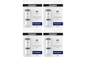 Neutrogena Lipcare SPF 20 Lip Balm Stick, Norwegian Formula, 4 x 4.8 g, Dry Chapped Lips Moisturizing Care, Sealed Multi-Pack