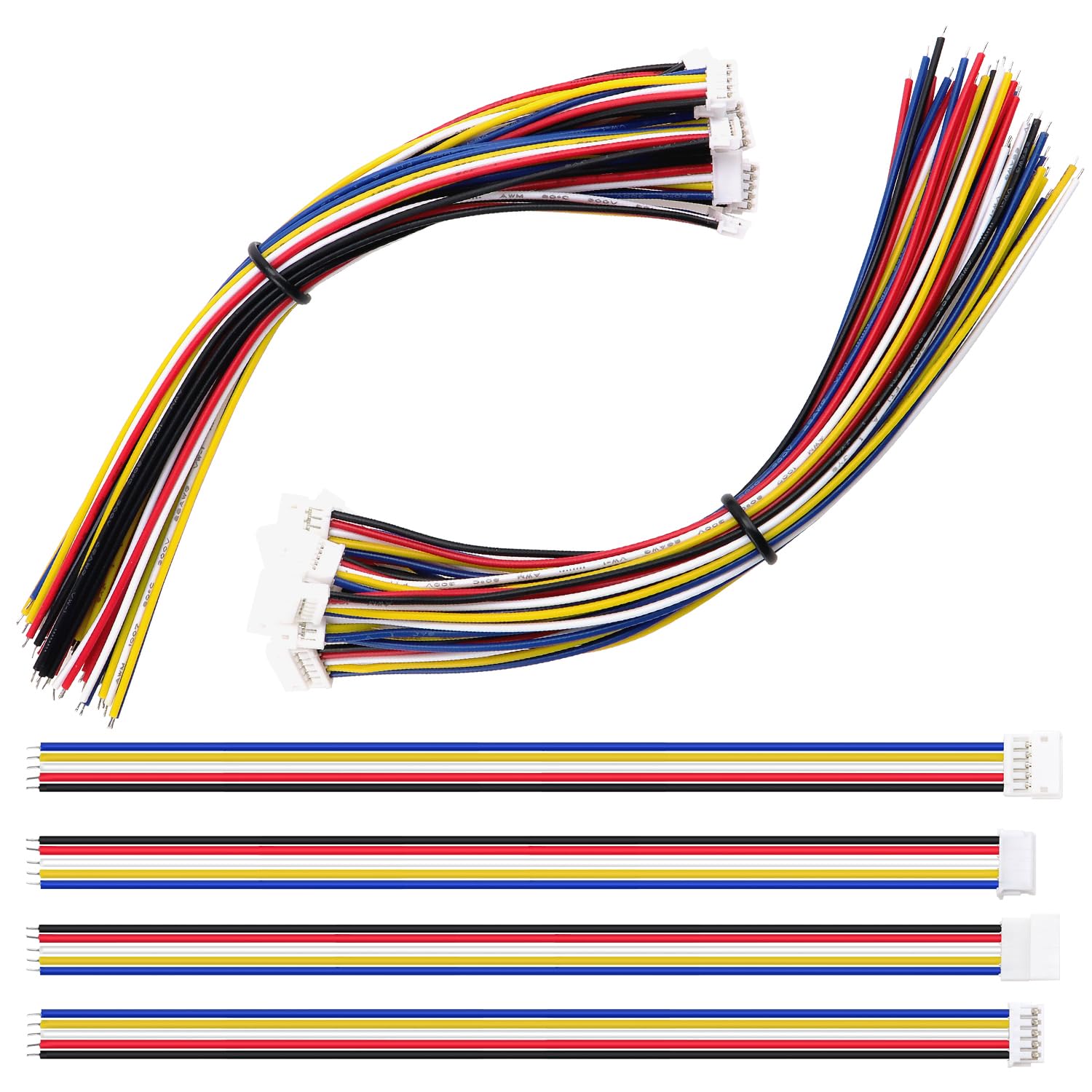 Lyeteung 10 Pairs Mini Micro JST-ZH 1.5 Plug Connector, JST 5 Pin Micro Electrical Male and Female Connector Plug Wire Cable, with 150mm 26AWG Wire