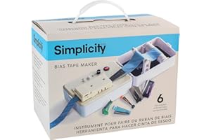 Simplicity 3881925US Sewing and Quilting Bias Tape Maker Tool with 6 Different-Sized Tips, Multicolor, 9pcs