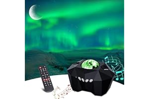 HEKIWAY Star Projector, Galaxy Projector for Bedroom, Sky Night Light Aurora Projector with Remote Control and Bluetooth Music Speaker, Room Decor for Adults,Ceiling,Ceiling,Home