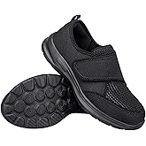 Diabetic Shoes for Men Women with Hook and Loop Mesh Round Toe Wide Toe Box Orthopedic Sneakers with Arch Support Adjustable Slip-On Walking Shoes for Swollen Feet Comfortable Lightweight Driving Shoe