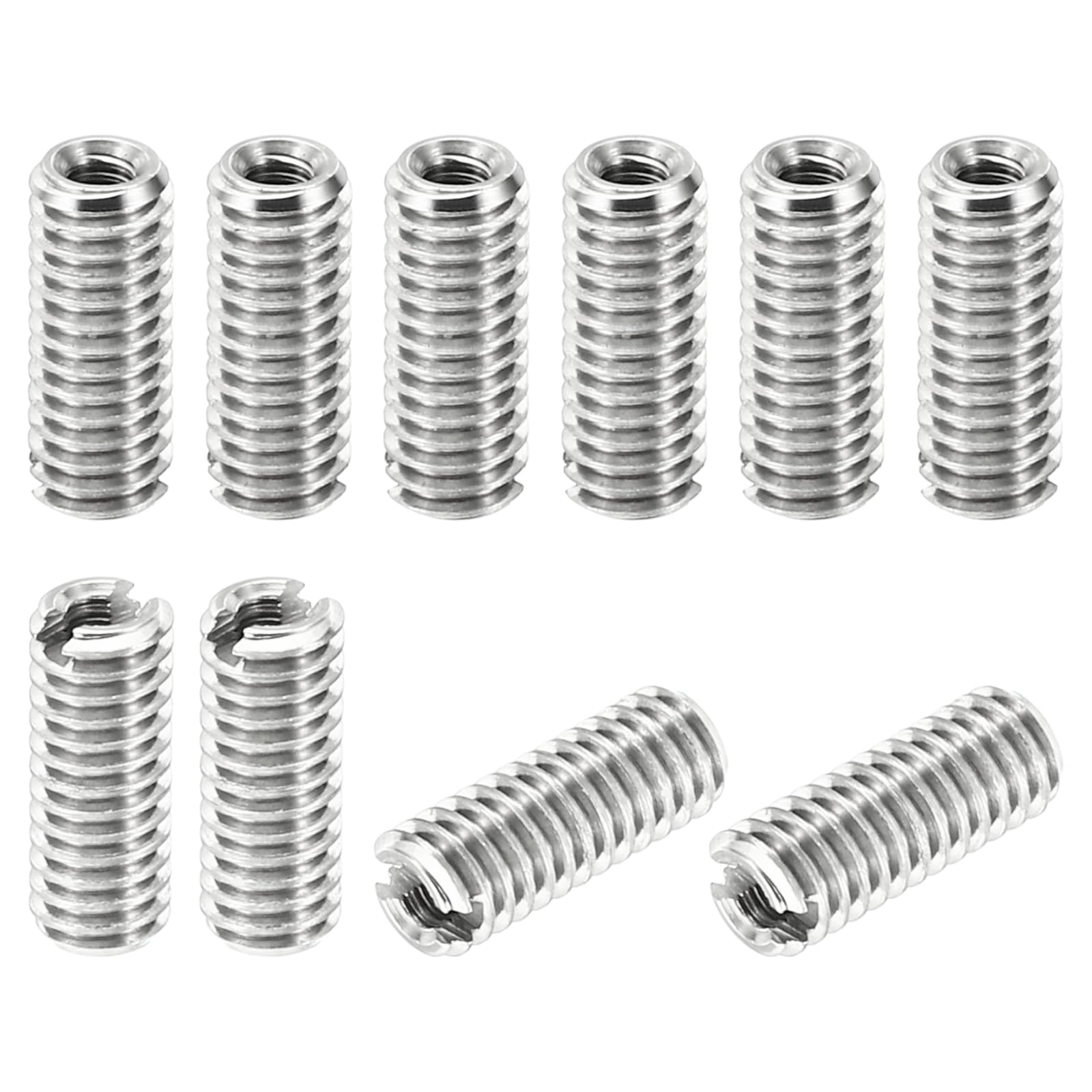 PATIKIL Thread Adapters Sleeve Reducing Nut, 10 Pcs M4x0.7 Male to M2x0.4 Female Repairing Insert Nut Screw Reducer Stainless Steel Fastener 10mm