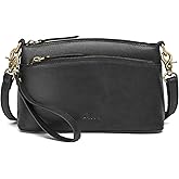 S-ZONE Small Genuine Leather Crossbody Bags for Women Purse and Handbag Wristlet