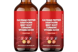 Guliqi Cayenne Pepper Drops, Clean Cayenne Pepper Hawthorn Beet Root Drops, Liquid Cayenne Pepper Drops Organic, 60ml Liquid Drops (2)