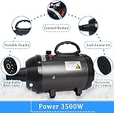 Gekufa Dog Hair Dryer 4.5HP 3200W Adjustable Temperature & Speed Black view 3