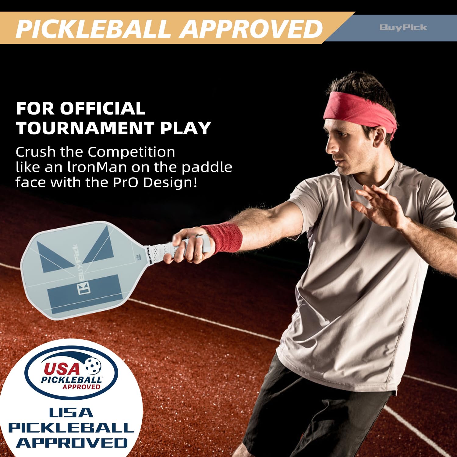 Pickleball Paddle, Carbon Fiber Surface with Reinforced 16mm Polypropylene Honeycomb Core, Perforated Grip, USA Pickleball Approved,2 Pickleball Paddle with 4 PE Balls& 1 Bag