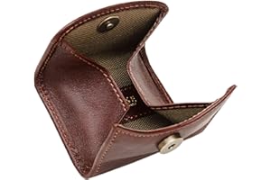 Maruse Slim Handmade Italian Leather Coin Purse for Women and Men - Brown Small Coin Pouch with Magnetic Closure, Perfect Change Purse and Stylish Leather Pouch.