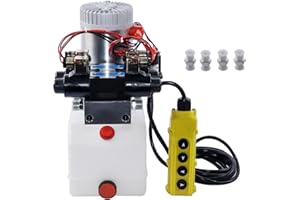 Hydraulic Power Unit Double Acting Hydraulic Pump 4.5 Quart Reservoir 12V DC Double Solenoid Electric Trailer Pump for Dump T