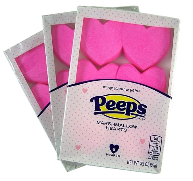 Peeps Valentine's Day Large Pink Marshmallow Hearts Candy