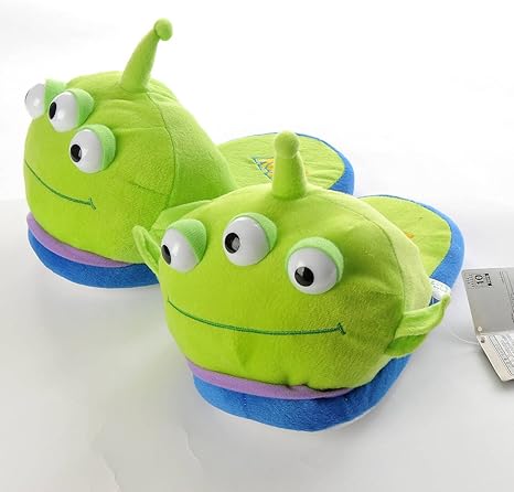 Amazon Disneyトイ ストーリー三眼怪男子防寒誇張柔らプラッシュ室内スリッパ緑 Disney ディズニー スリッパ 通販