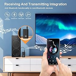 JXTZ Aux Bluetooth Adapter for Car, 2 in 1