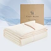 Cozy Bliss x Sorona® Viscose Natural Fiber Cooling Comforter King Size, Reversible Silky Smooth Cooling Blanket with Q-Max>0.45 for Hot Sleepers & Night Sweats, Ivory White, 106"x90"