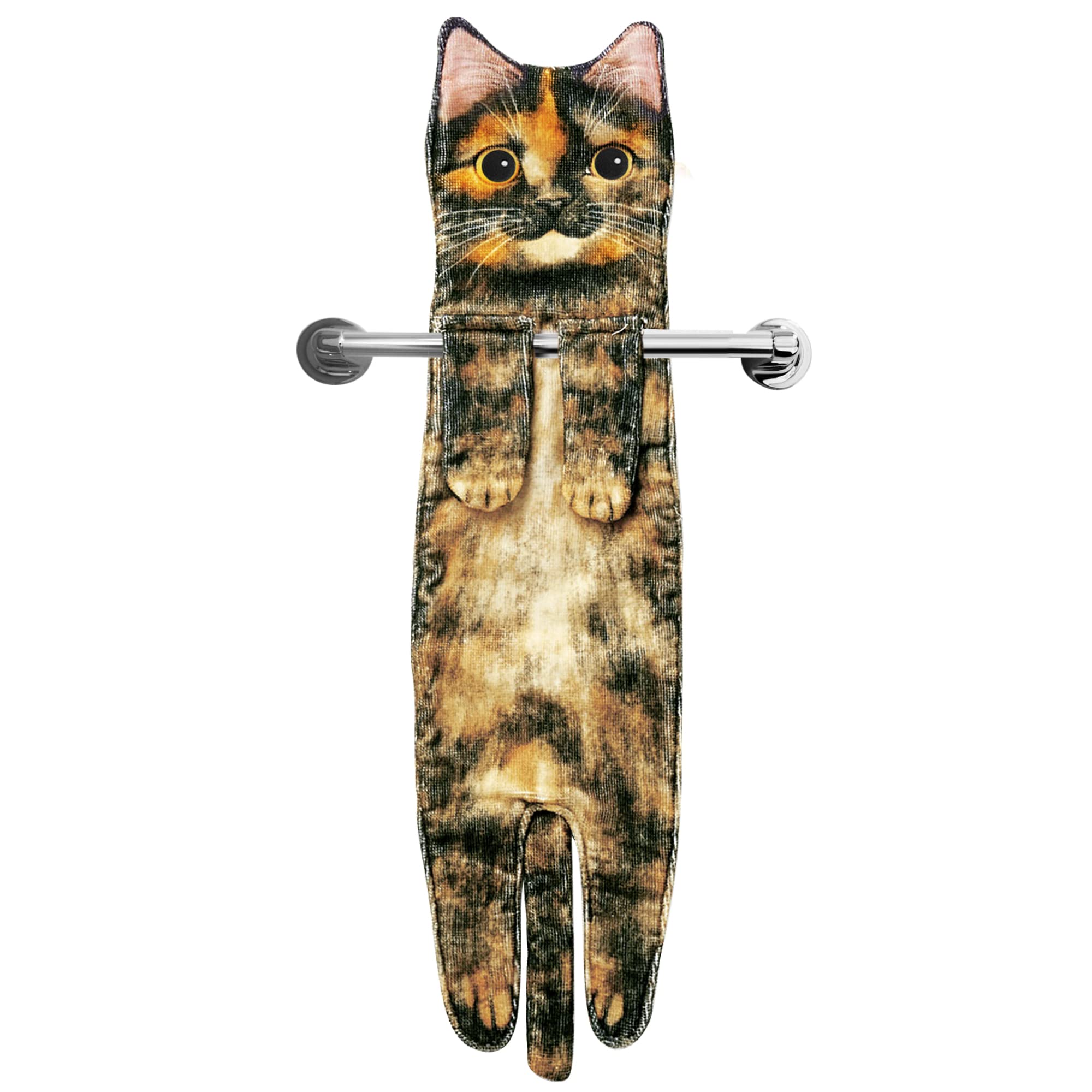 Cat Funny Hand Towels - Cute Bathroom Kitchen Towels Cat Decor Decorative Hanging Face Towels Super Absorbent Soft -Unique Mothers Day Birthday Christmas New Home Gifts for Women Mum Cat Lovers