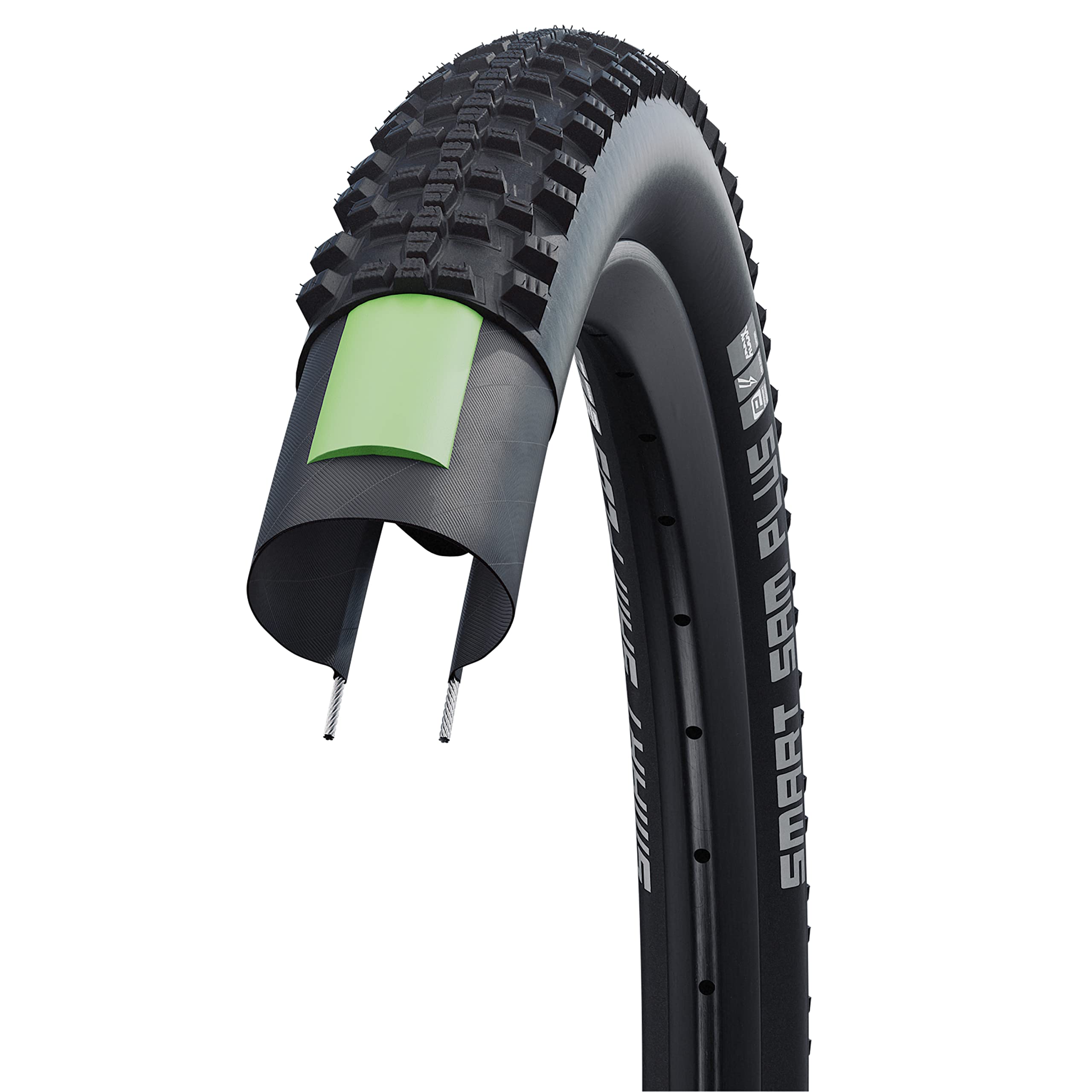 Schwalbe 318268 - tire smart sam plus 26x2.25 greenguard hs476 snakeskin performanceline rigida n