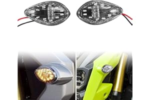 HUSUKU LED Front Flush Mount Turn Signal Light Brake Blinker Indicator Market Lamp for Honda Grom 2014-2018 -Smoke Lens (Pack of 2) (Transparent Len)