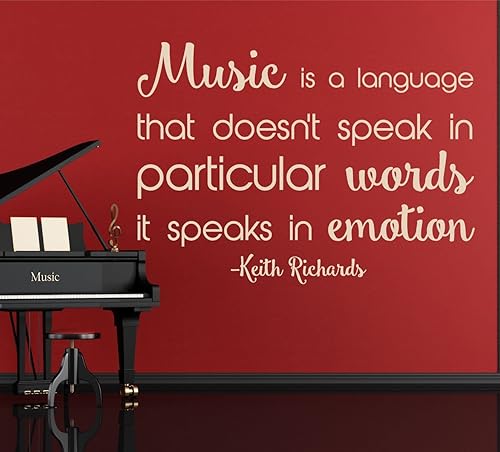 Amazon Com Music Quote Decals Music Is A Language That Doesn T Speak In Particular Words It Speaks In Emotion Keith Richards Quotes Music Quotes For The Choir Room Music Room Of