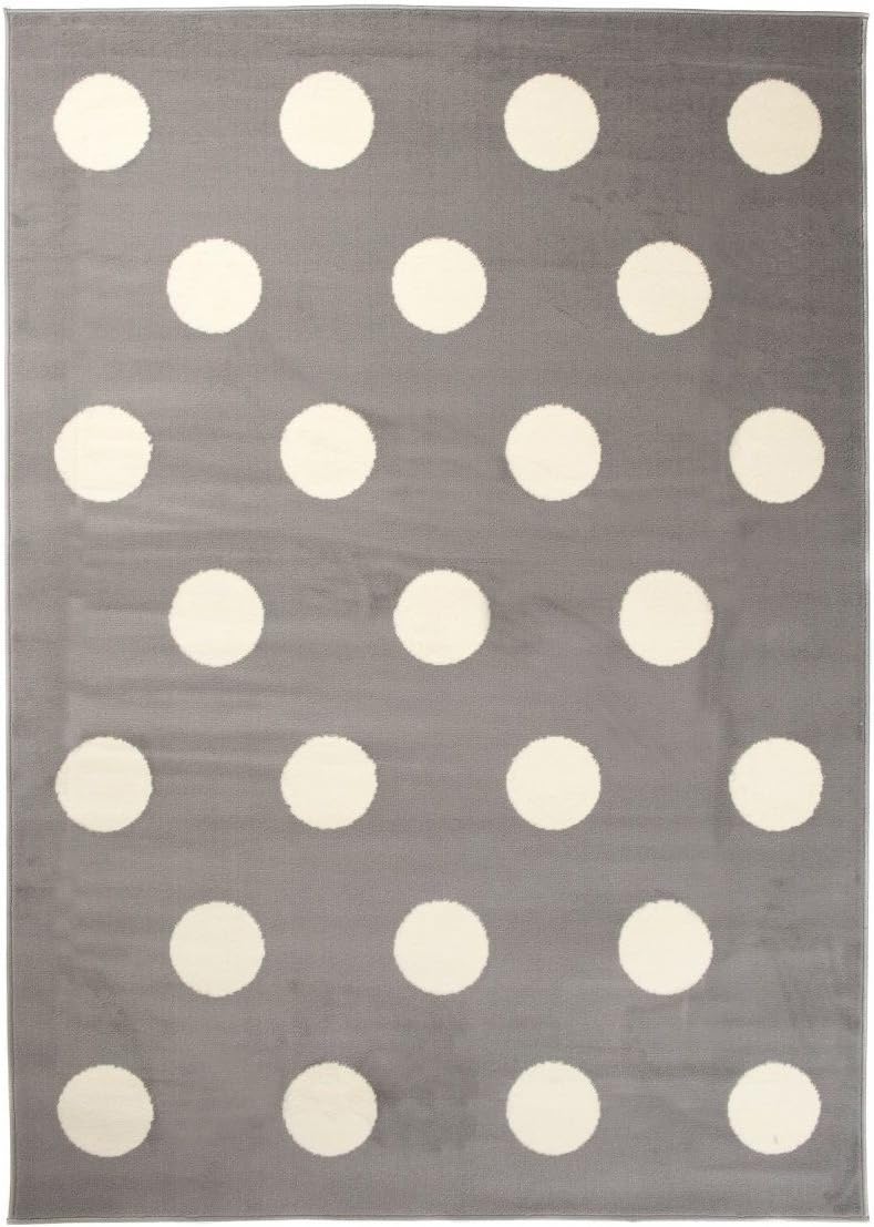 Carpeto Area Rug Large Modern Dots Grey Carpet 5'9'' x 8'2'' ft - 180 x 250 cm Malmo Collection