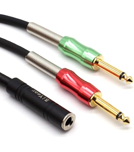 Câble Répartiteur Audio 6,35 Mm TRS Stéréo - Mâle Vers 2 Femelles - Cuivre OFC, Connecteurs Dorés - Pour Casque, Ampli, Studio - 10