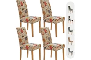 Secgo Chair Covers for Dining Room 4 Pack, Stretch Dining Chair Cover, Washable Spandex Kitchen Parsons Chair Slipcovers, Blue Chair Covers for Home or Party