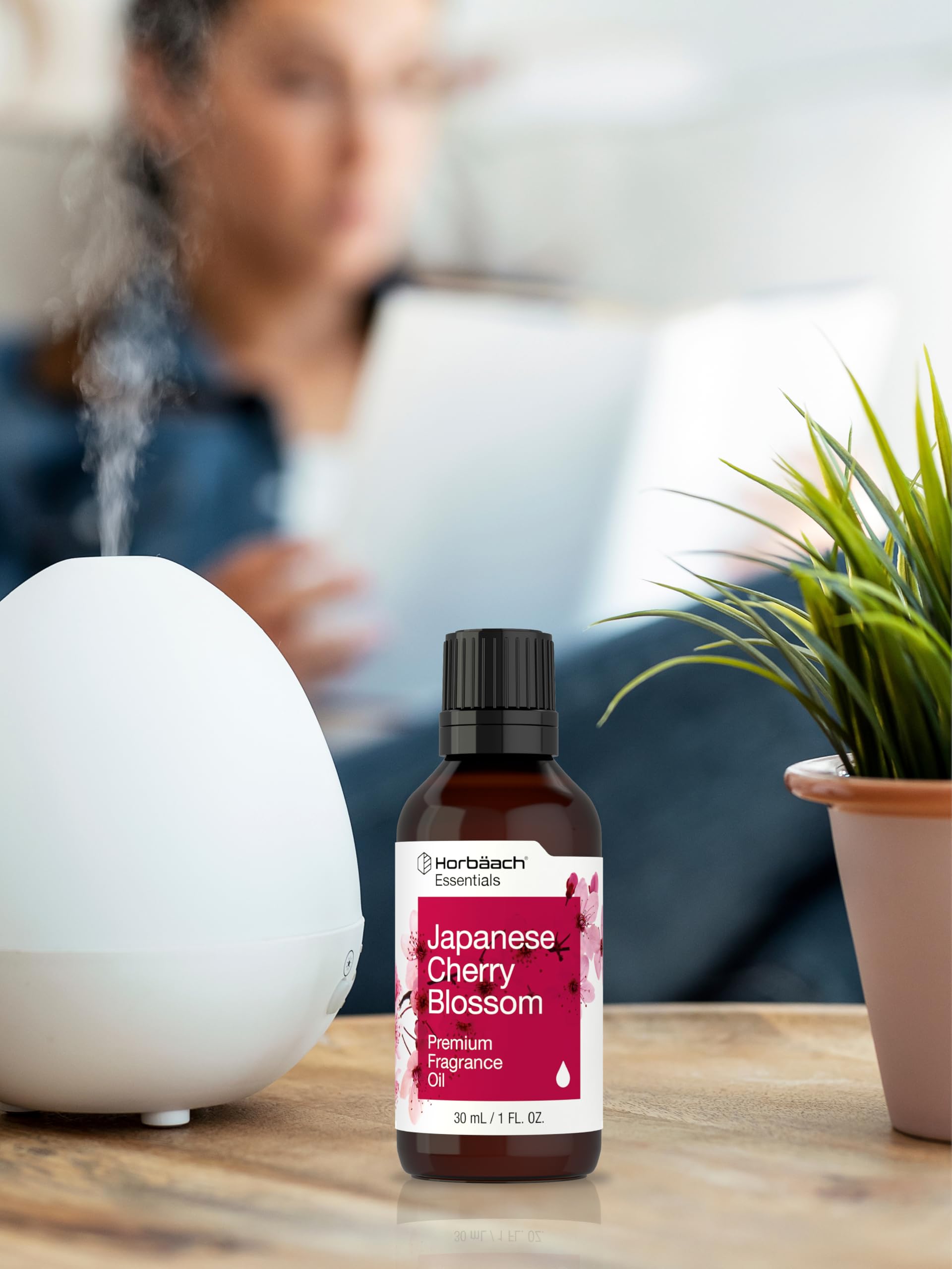 Horbäach Japanese Cherry Blossom Fragrance Oil | 1 fl oz (30ml) | Premium Grade | for Diffusers, Candle and Soap Making, Aroma Sprays, DIY Projects & More