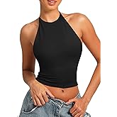 Navneet Women Y2K High Neck Tie Backless Halter Crop Top Open Back Sleeveless Going Out Tank Top