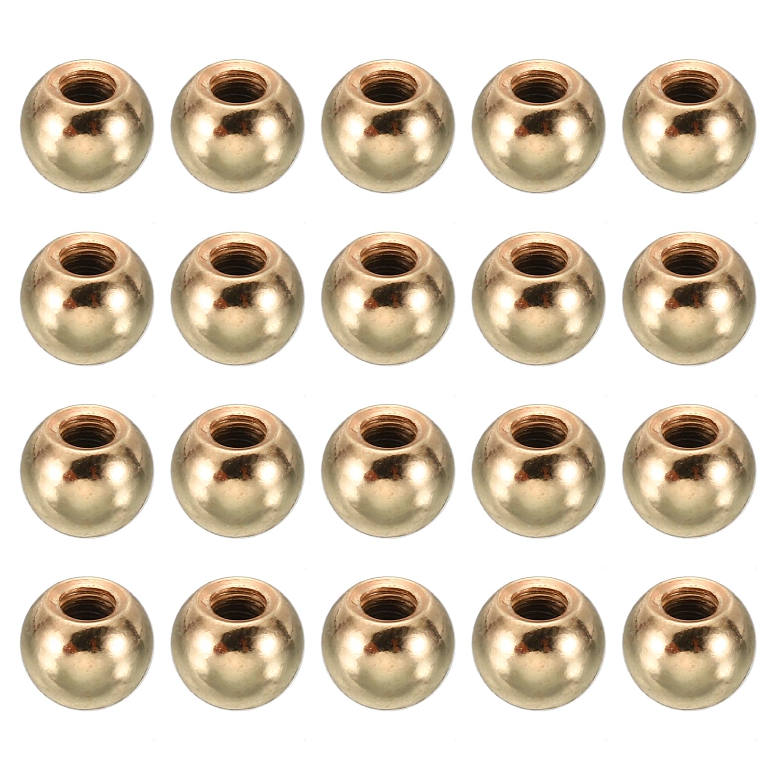 PATIKIL M4 x 9mm Ball Nuts Knob, 30 Pack Steel Drilling Ball Caps Blind Hole Handle Nut Decoration for Furniture Lamp or DIY Project, Gold Tone