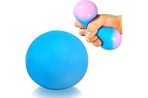 KAWAITE Stretchy Dough Ball Squeeze Fidget Toy (1 Pack) Squishy Stress Balls for Kids and Adults, Funny and Soft Change Color Squeeze Ball, Great Gift, Ideal for Anxiety Relief, Autism, ADHD (Blue)