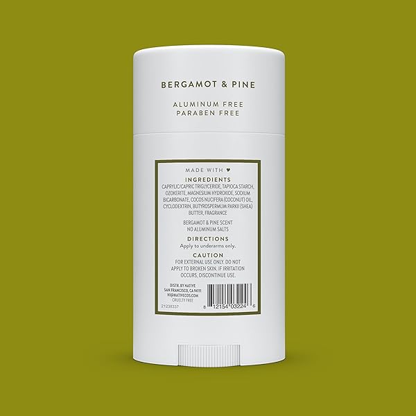 NATIVE DEODORANT CONTAINS NATURALLY DERIVED INGREDIENTS, 72 HOUR ODOR CONTROL | SEASONAL SCENTS FOR WOMEN AND MEN, ALUMINUM FREE WITH BAKING SODA, COCONUT OIL & SHEA BUTTER | BERGAMOT & PINE