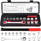 Feikenee 15PCS Serpentine Belt Tool Kit, Premium CR-V Alloy Steel | Professional Ratcheting Serpentine Belt Tensioner Tool, 19mm &amp; 7/8 Inch Drive, Crowfoot Wrenches &amp; Socket Adapters Included