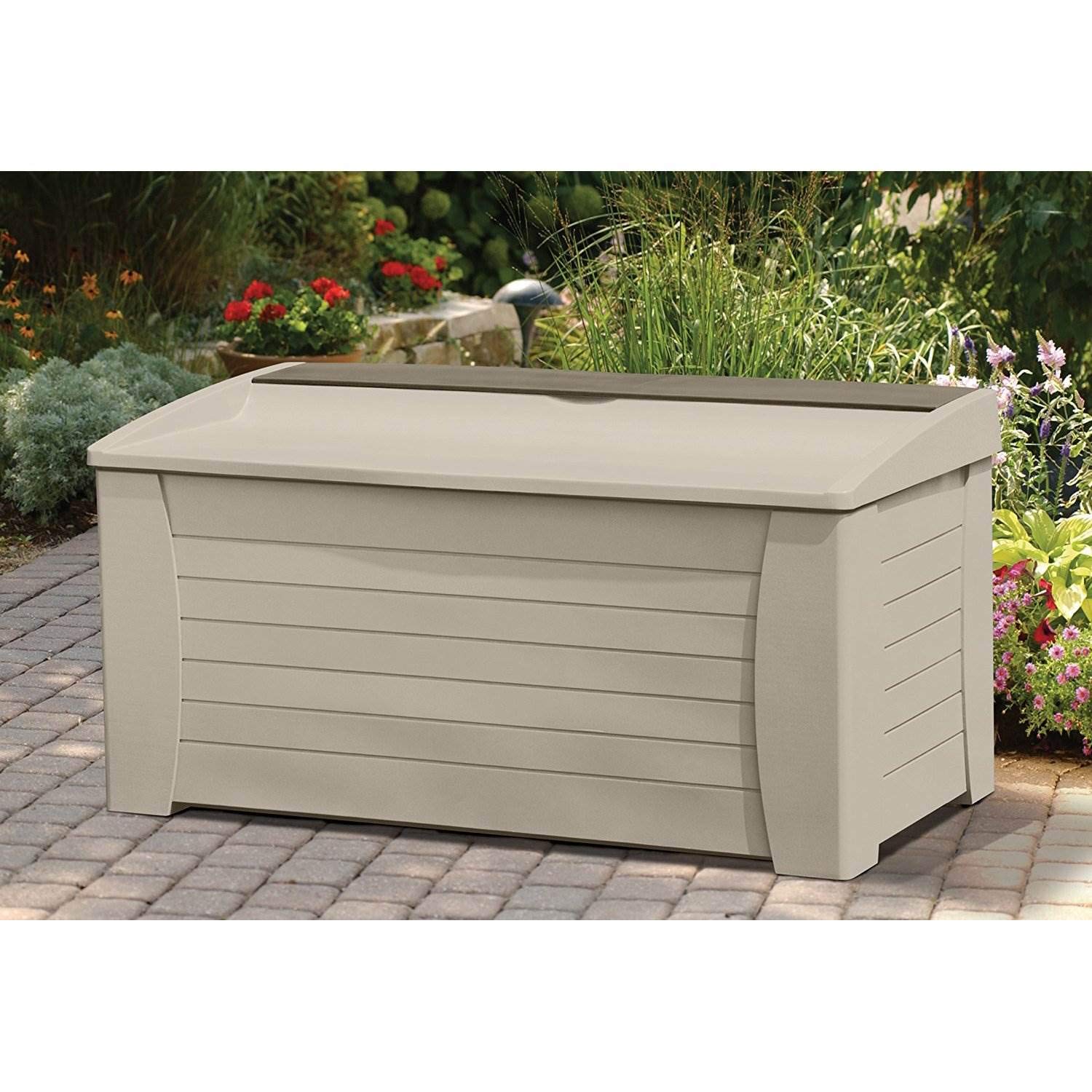 Suncast 127Gallon Large Deck Box Lightweight Resin Indoor/Outdoor