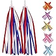 PLATT Kid's Bicycle Handlebar Streamers Colorful Ribbons Tassel for Girls Boys Bicycle Handlebar Scooter Handgrip (1Pair) (Red+White+Blue)