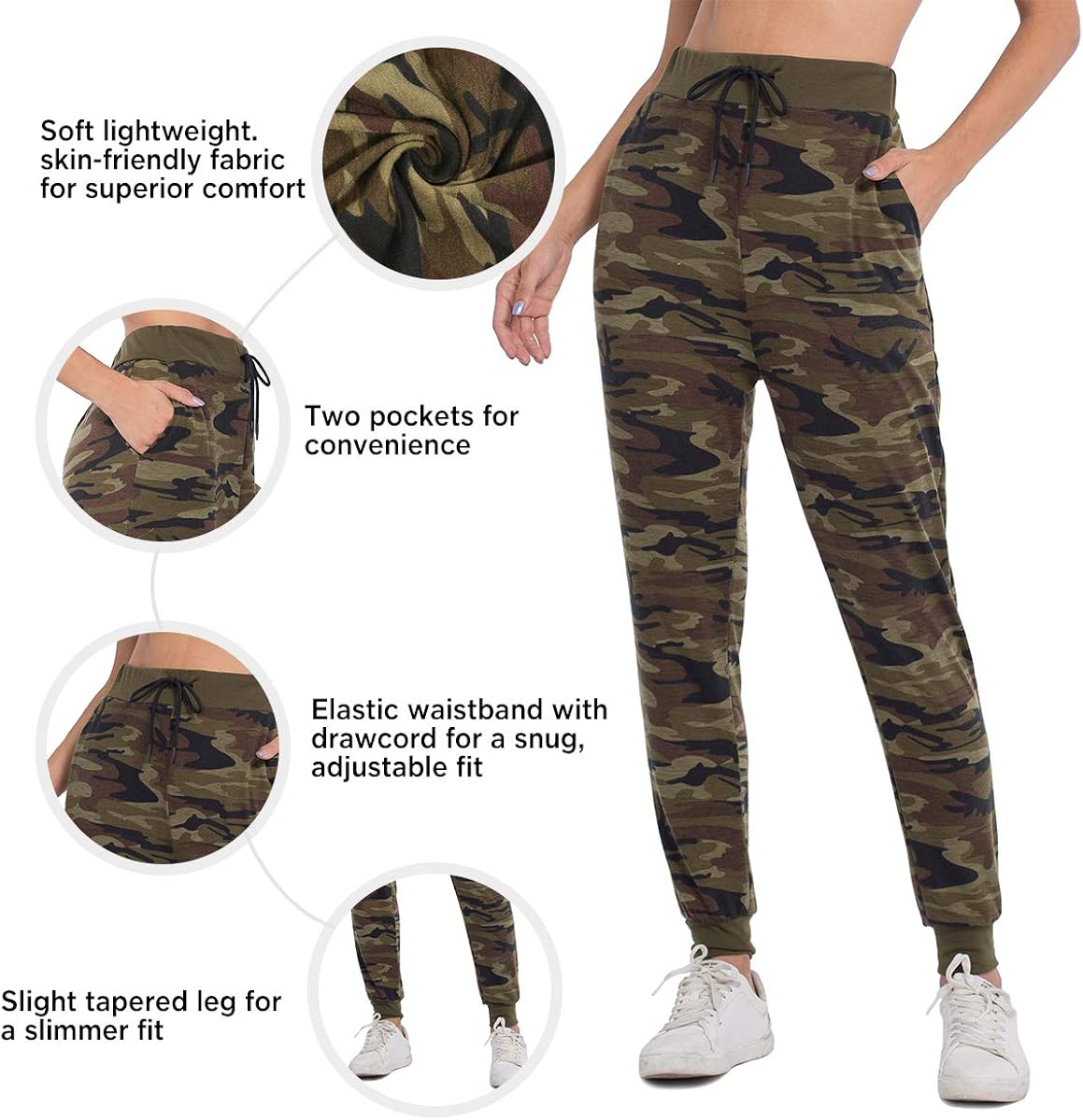 JTANIB Joggers Pants for Women, Active Lounge Drawstring Waist Yoga Sweatpants with Pockets at  Women’s Clothing store