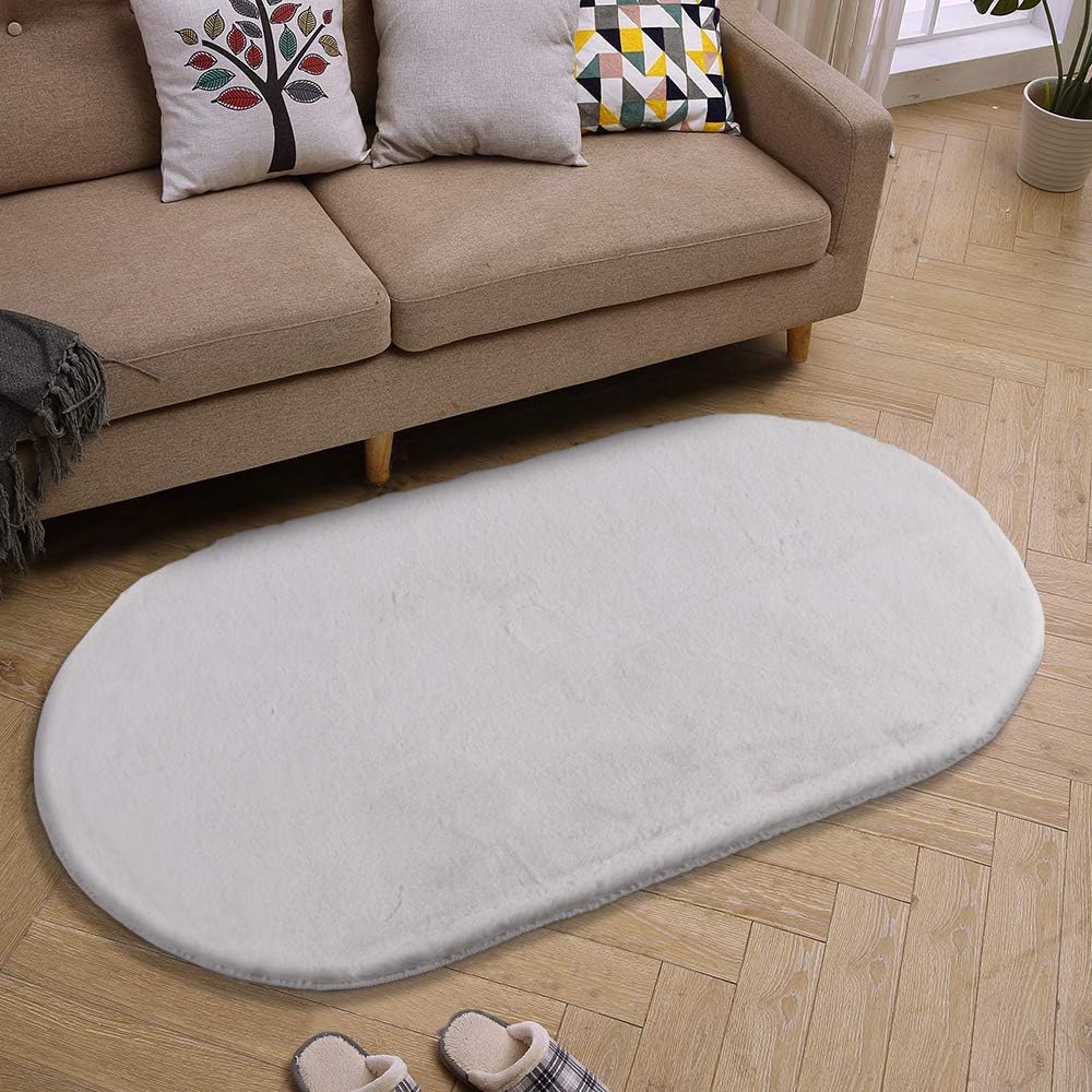 LIVEBOX Faux Rabbit Fur Area Rug Runner, Luxury Kids Play