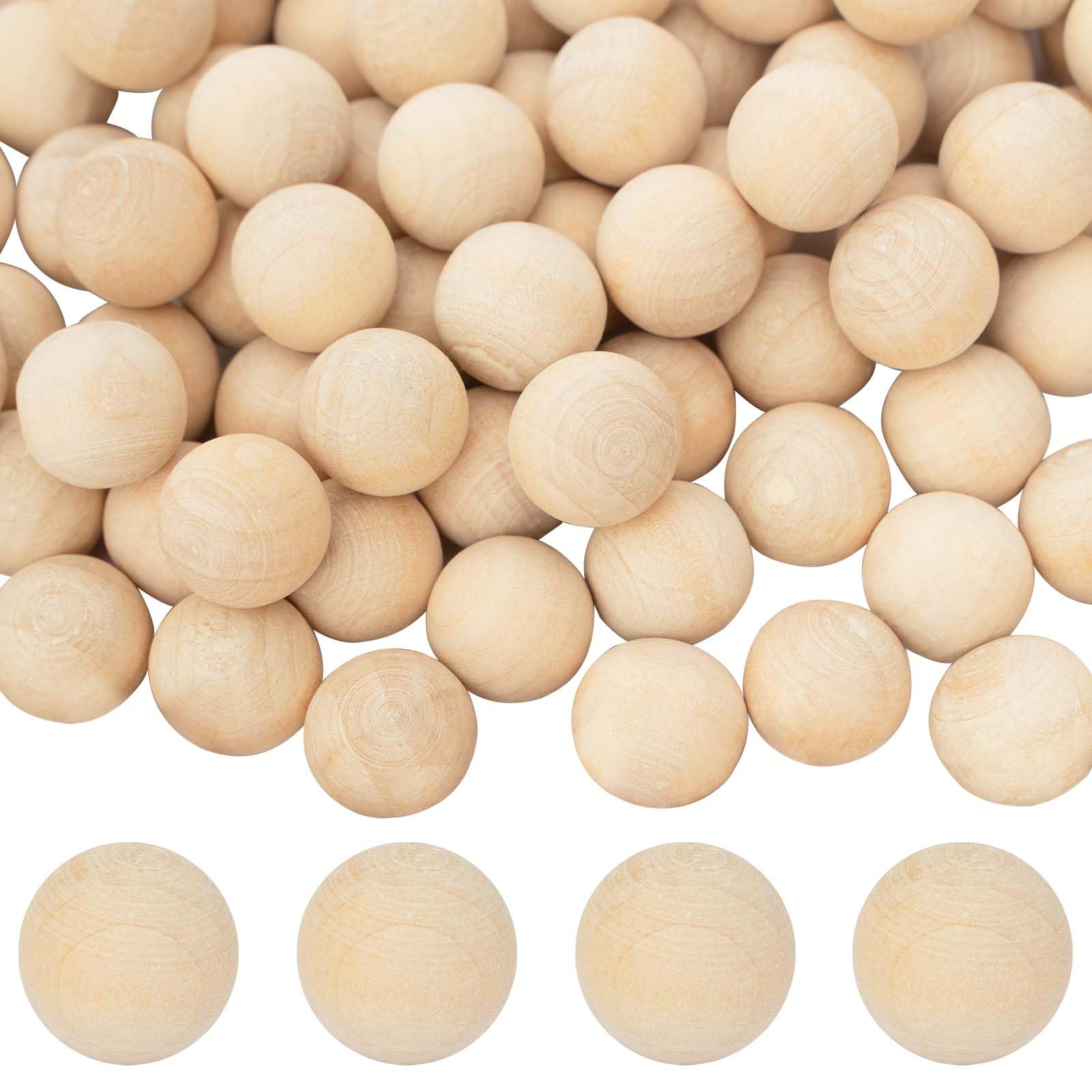 CUWELT 600pcs Natural Wooden Balls Round for Crafts, 12MM Unfinished Wooden Beads, Solid Wooden Beads No Hole, Undrilled Wood Spheres for DIY Art Christmas Handmade Jewelry Bracelet Garland Hair