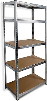 DIVCHI 5 Tier Storage Rack Heavy Duty Shelving 180x90x40cm Aluminium Silver
