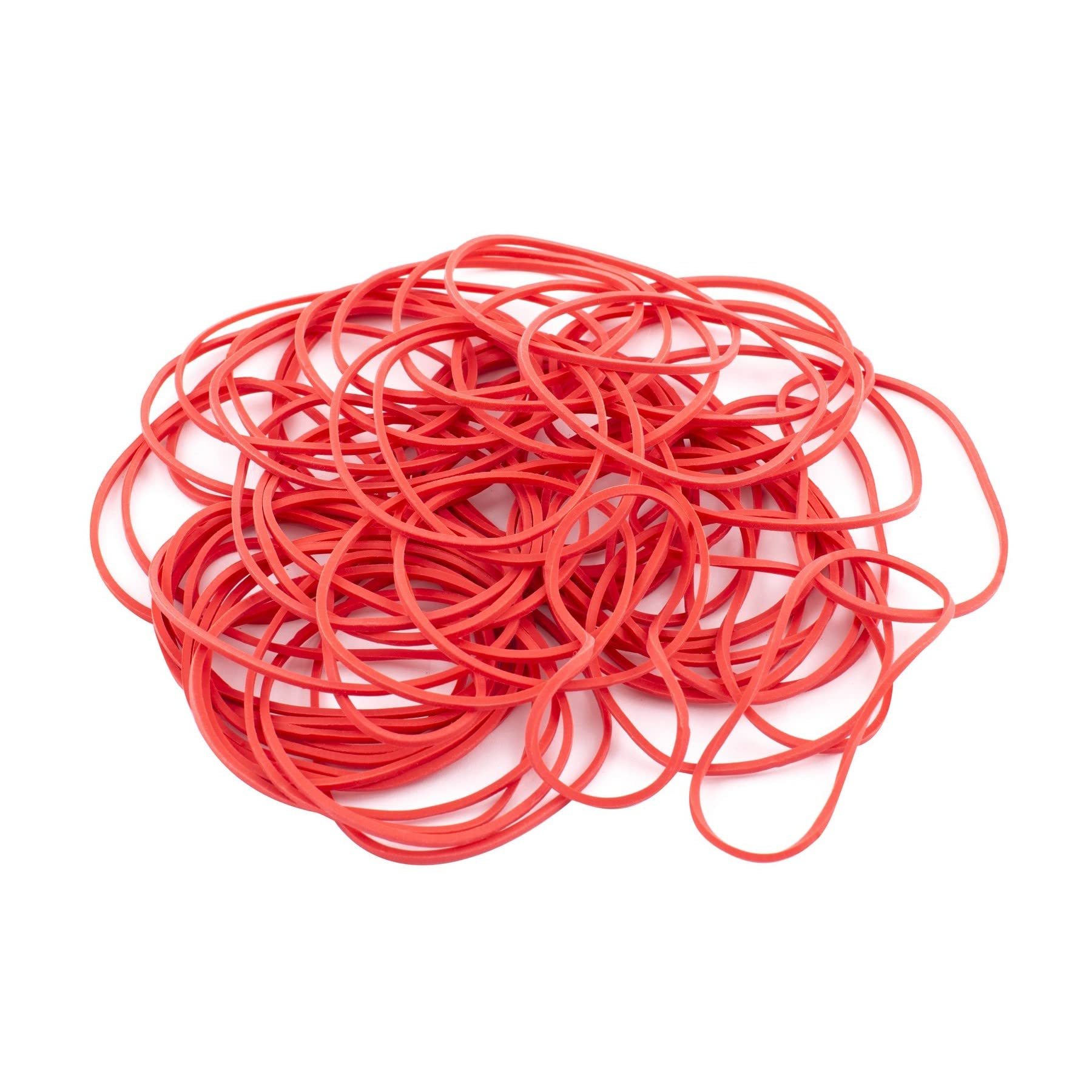 D.RECT - Rubber Bands | 1 kg Bag | 50 mm Diameter Wide 1.5 mm Rubber Ring Bands for Household, Work, Office Reusable Durable Durable Stable Red