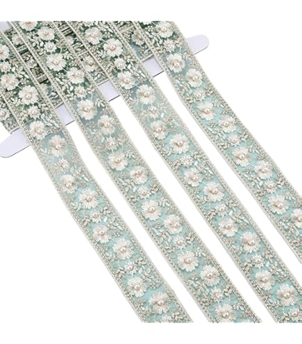 IDONGCAI Lace Trim Ribbon - Flower Jacquard Bowknot Material For DIY Crafts (Yellow, 18 Yards)