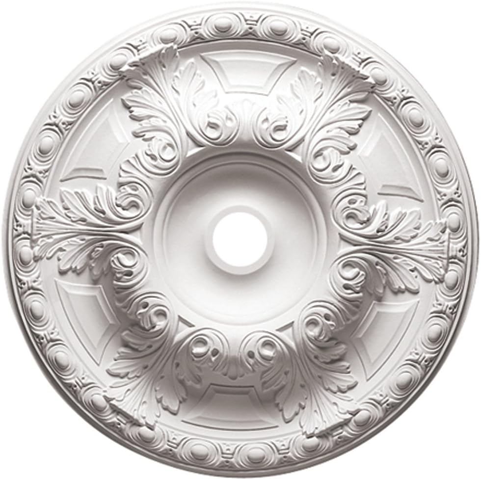 Focal Point 81024 24-Inch Emma Medallion 23 11/16-Inch by 23 11/16-Inch by 2 3/4-Inch, Primed White
