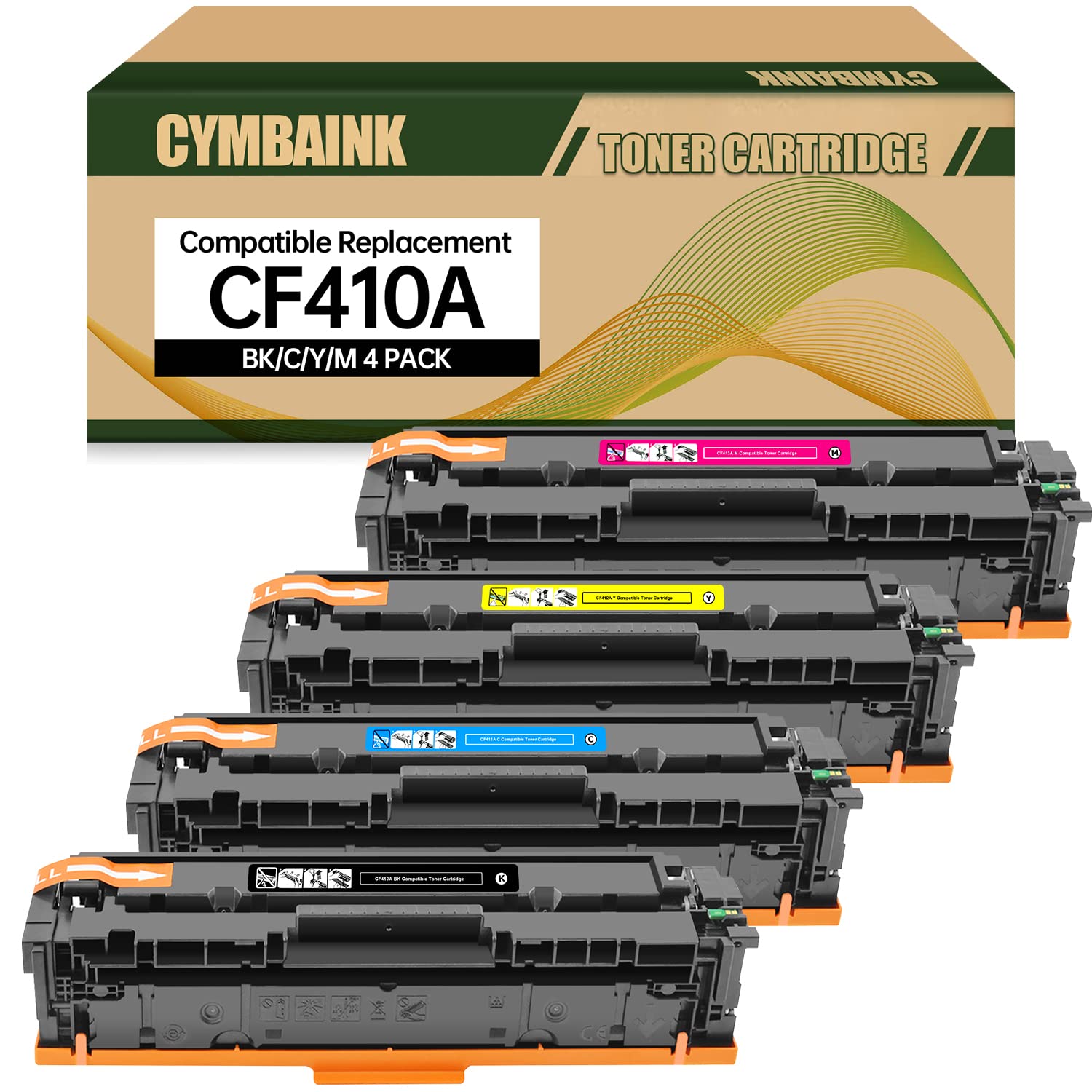 RapmininK 4 Pack Compatible for HP410A CF410A CF411A CF412A CF413A Toner Cartridge for use with Color LaserJet Pro MFP M477fdw M477fdn M477fnw Pro M452dn M452nw M452dw