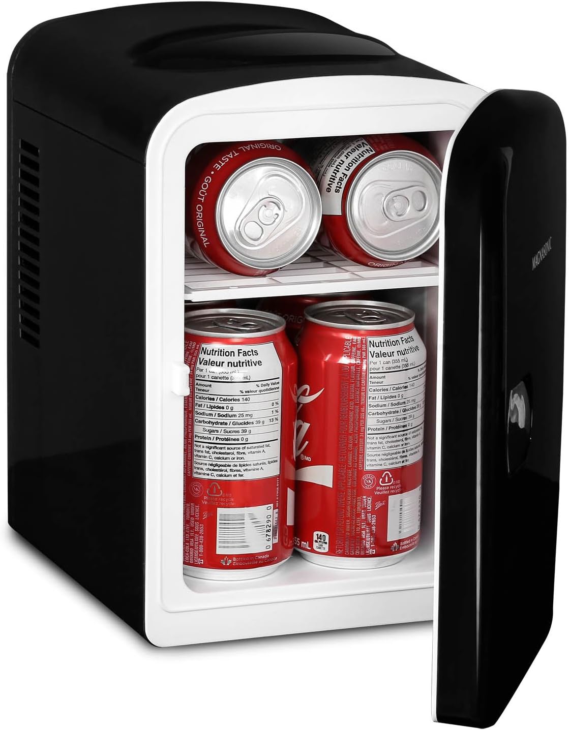 Magnasonic Portable 6 Can Mini Fridge Cooler & Warmer, 4L Capacity
