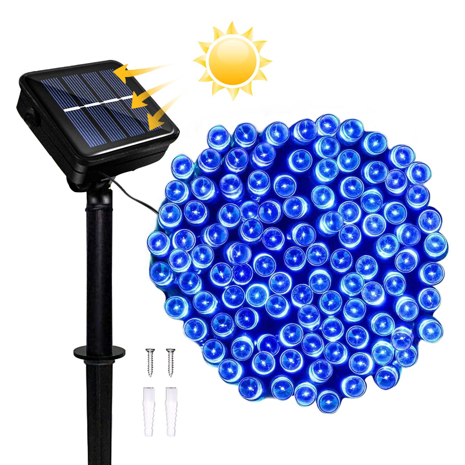Micacorn Christmas Lights Solar String Light Garden Solar Fairy String Lights 39ft 8 Modes 100 LEDs Waterproof String Lights for Outdoor Wedding Party Christmas Decorations
