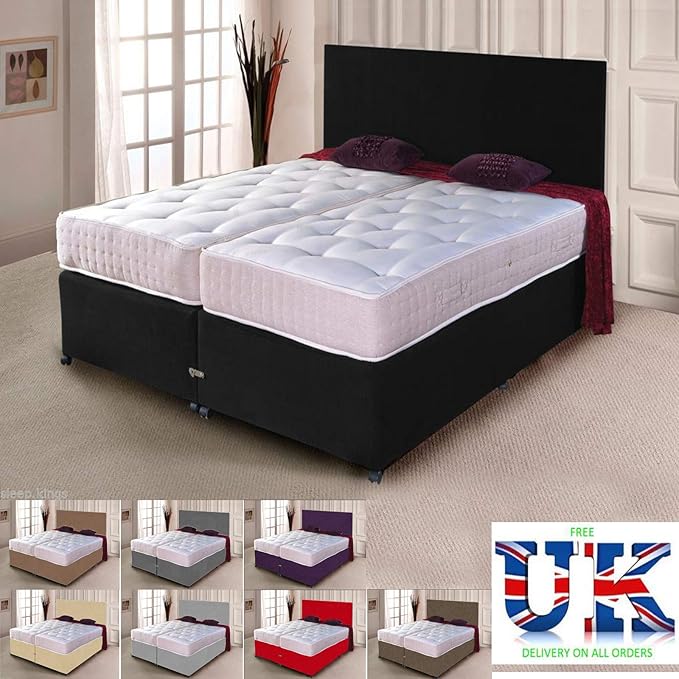 sleepkings 5ft & 6ft Zip & Link Divan Bed Sets with Pocket Sprung