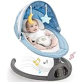 Baby Swing Bluetooth Enabled, Remote Control Baby Swings for Infants with 5 Swing Speeds, LED Touch Screen Baby Swings with 1