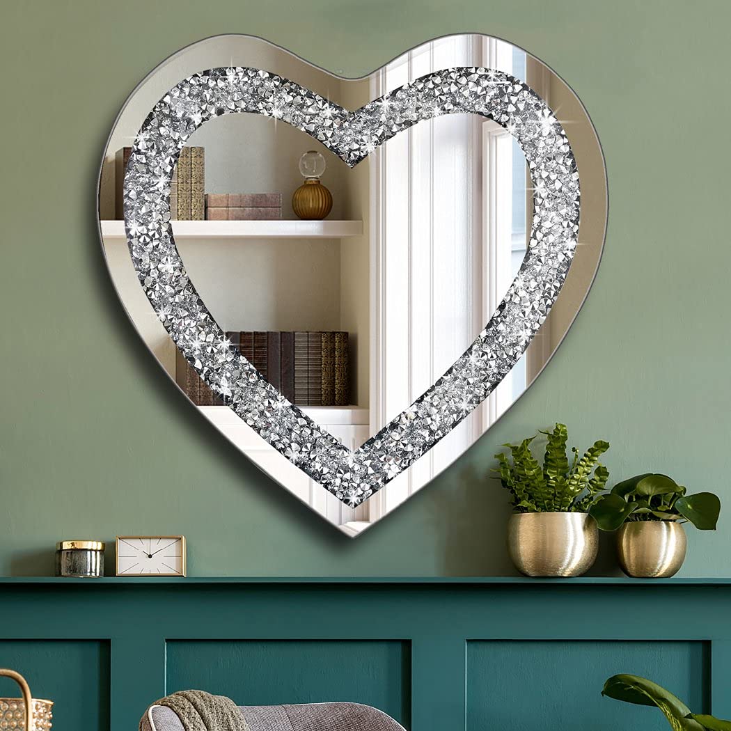 Crystal Diamond Heart Mirror