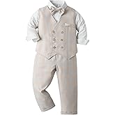 Mud Kingdom Boys Suits for Weddings White Shirts, Vests and Pants Clothes Sets