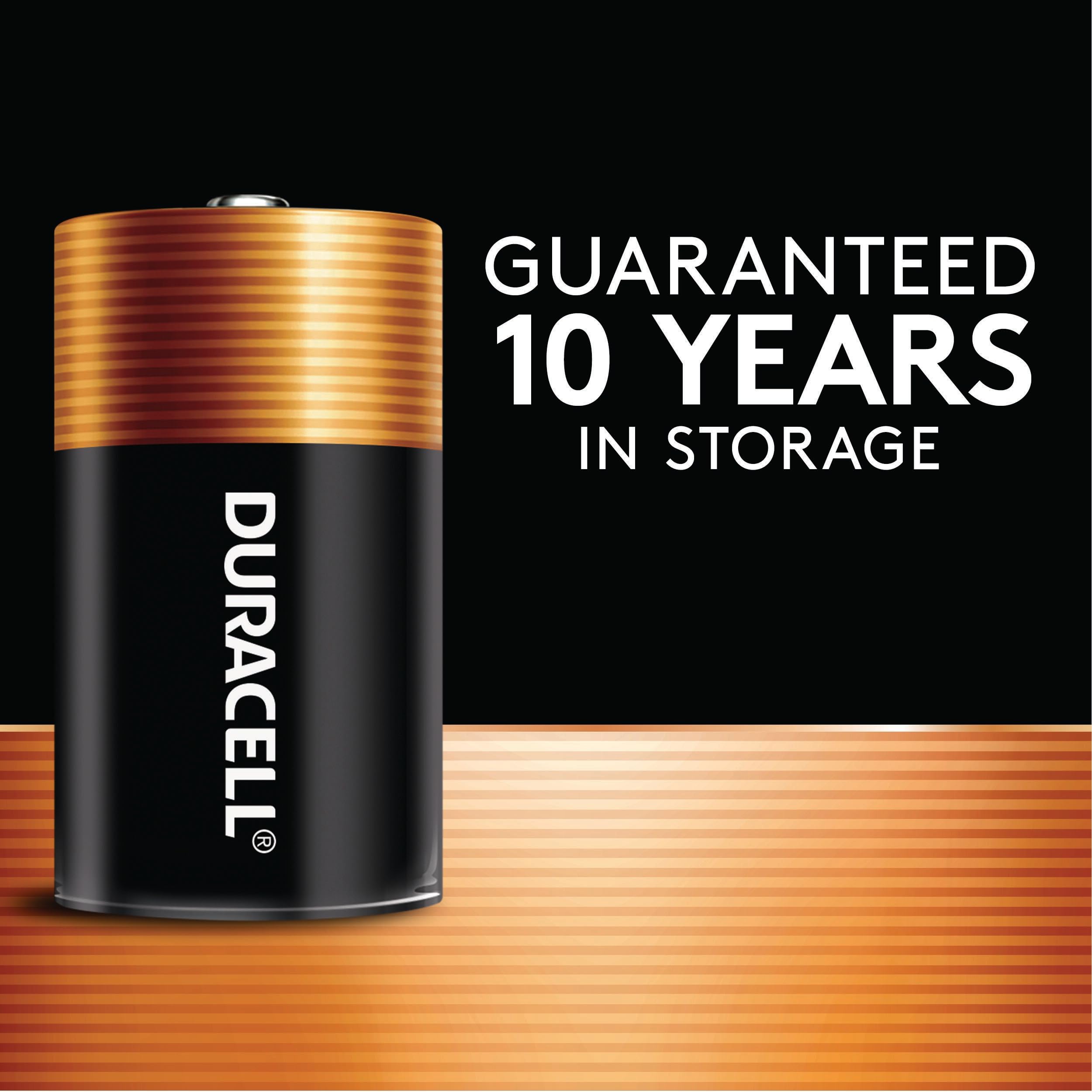 Duracell Coppertop D Batteries, 10 Count (1 Pack), D Battery with Long-lasting Power, All-Purpose Alkaline Battery for Household and Office Devices